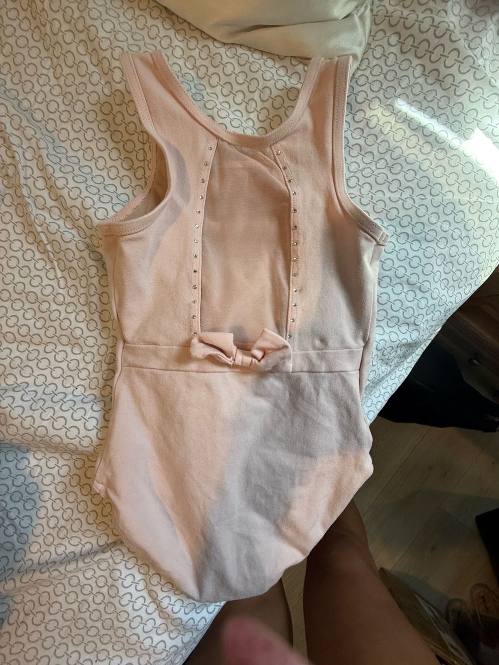 Weissman Light Pink Girls One-Piece Leotard with Bow